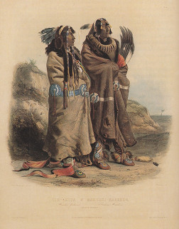 Pintor Karl Bodmer, dos nativos de la nacin
              primaria Mandan