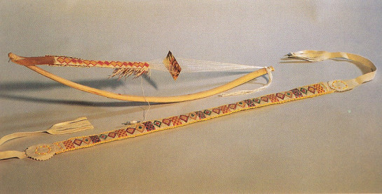 Weaving bow for quillwork, and there is
                            a quillwork belt of Slave primary nation