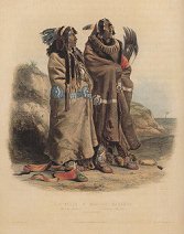 Karl
                    Bodmer, two Mandan natives