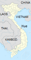 Karte von Vietnam mit der Stadt
                              Hue